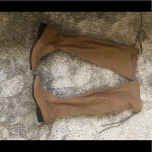 Tan over the knee boots